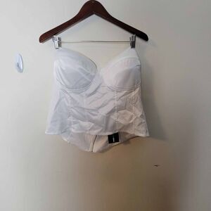Fashion Nova Please Her Satin Corset Top White 3X